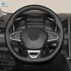 Car Steering Wheel Cover For Renault Megane 4 MK IV Kadjar Koleos Talisman Scenic 2016 2017 Black Perforated Microfiber Leather