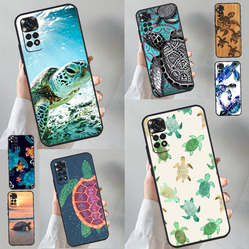 Чехол для Xiaomi Redmi Note 12 10 9 11 13 Pro Plus 12S 10S 11S 9S Redmi 13C 10C 9C 12C с изображением плавающих пресноводных морских черепах