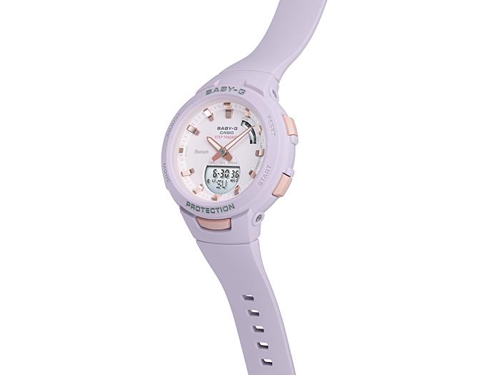Casio Мужские кварцевые часы из смолы BSA-B100-4A2, водонепроницаемые 100 м, ударопрочные, цифровые