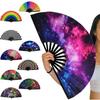 Folding Fan Sturdy Fan Bone Exquisite Pattern Bright Color Glow In The Dark Festival Performance Party Supply