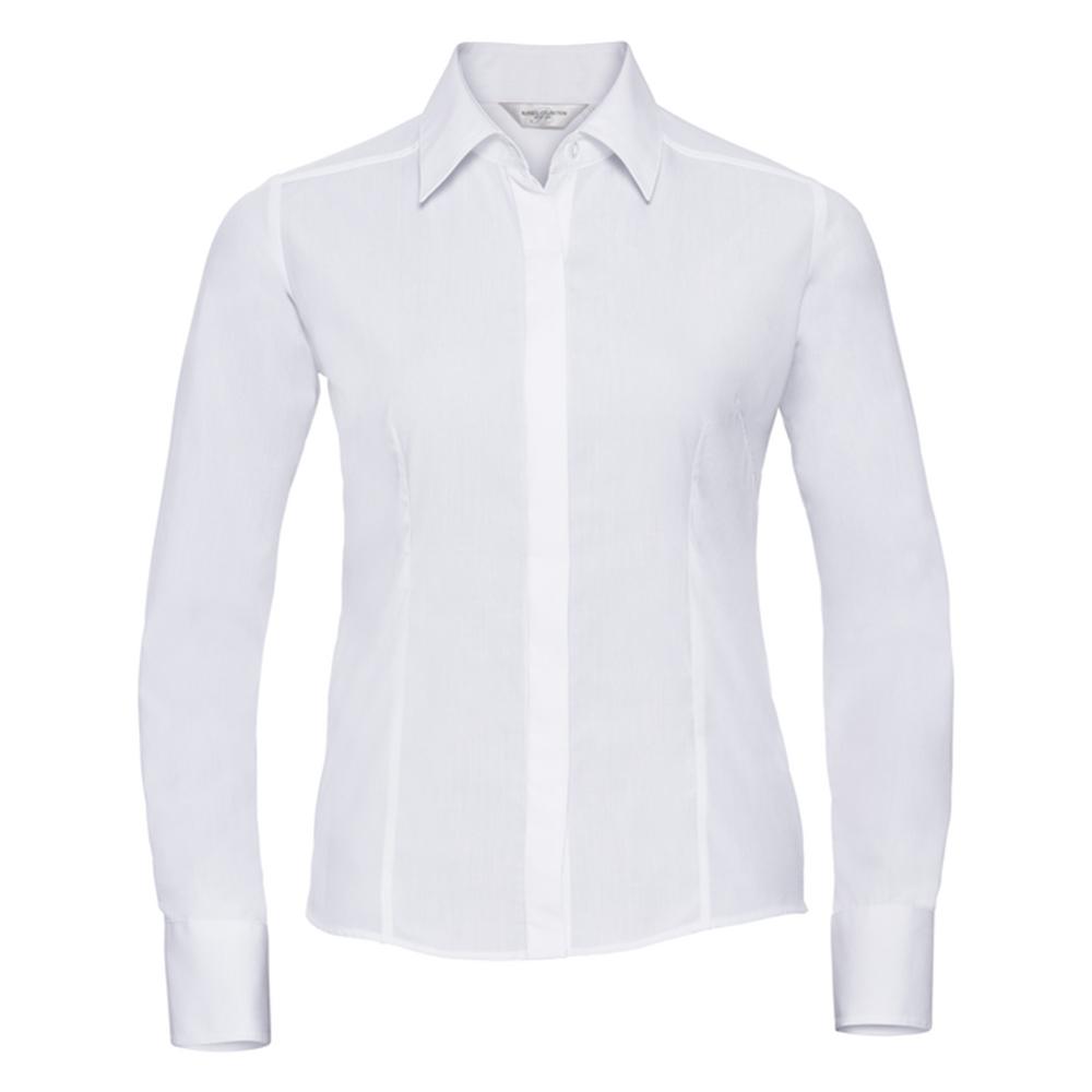Russell Collection Womens/Ladies Polycotton Fitted Long-Sleeved Shirt