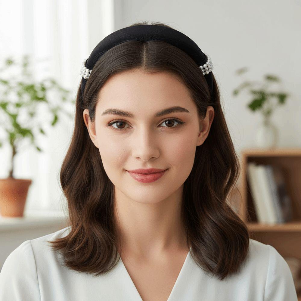 Pearls Hair Ornament Simple Headband Fashion Hair Hoop  For Women Girls