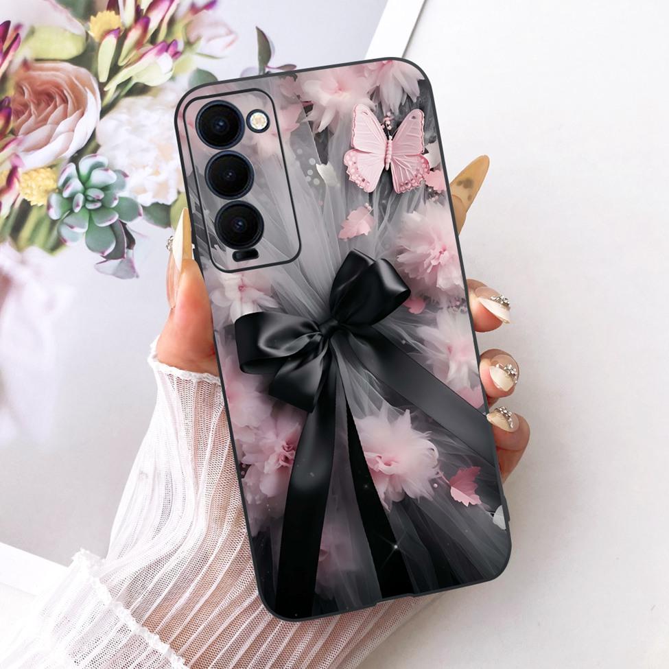 Case For Tecno Camon 18 Cover Cute Cat Fashion Butterfly Funny Painted Casing Tecno CH6 CH6n