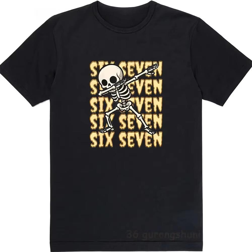 Смешная футболка с мемом Six Seven Italian Brainrot YK printcotton Горячая распродажа Унисекс футболка Лето Новая Оверсайз воротник Унисекс футболка
