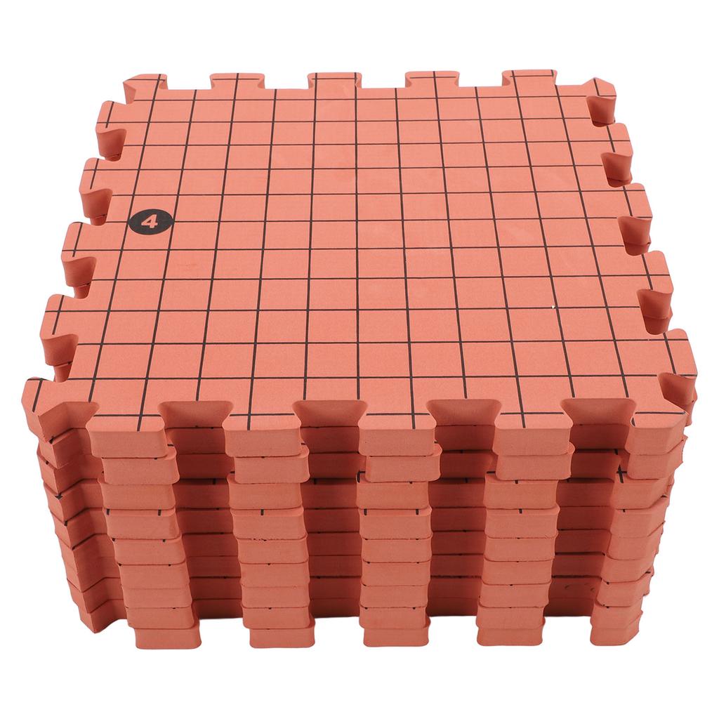 9 шт. трикотажные блокирующие коврики с 50 шт. Т-образными штифтами кирпично-красные пенопластовые блокирующие доски для вязания и