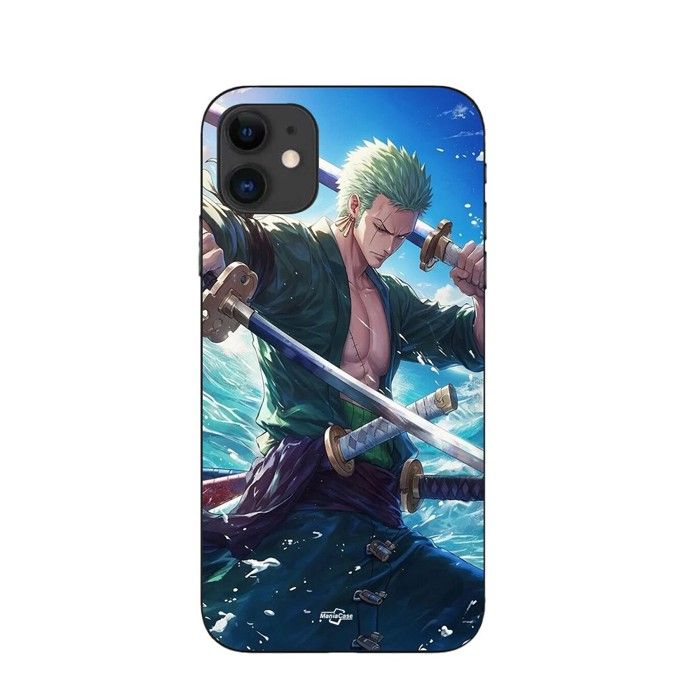 Coque de téléphone - MANIACASE - Iphone 12 mini - One Piece Roronoa Zoro - Silicone - Noir