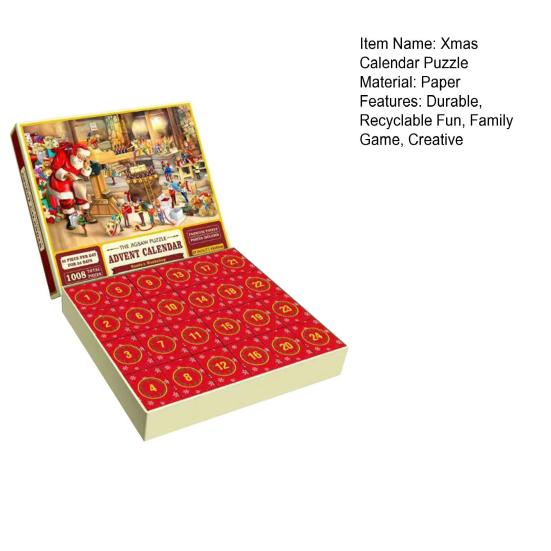 1 комплект, Рождественский пазл, Адвент-календарь, прочная, перерабатываемая, веселая семейная игра для творческого обучения, обратный отсчет