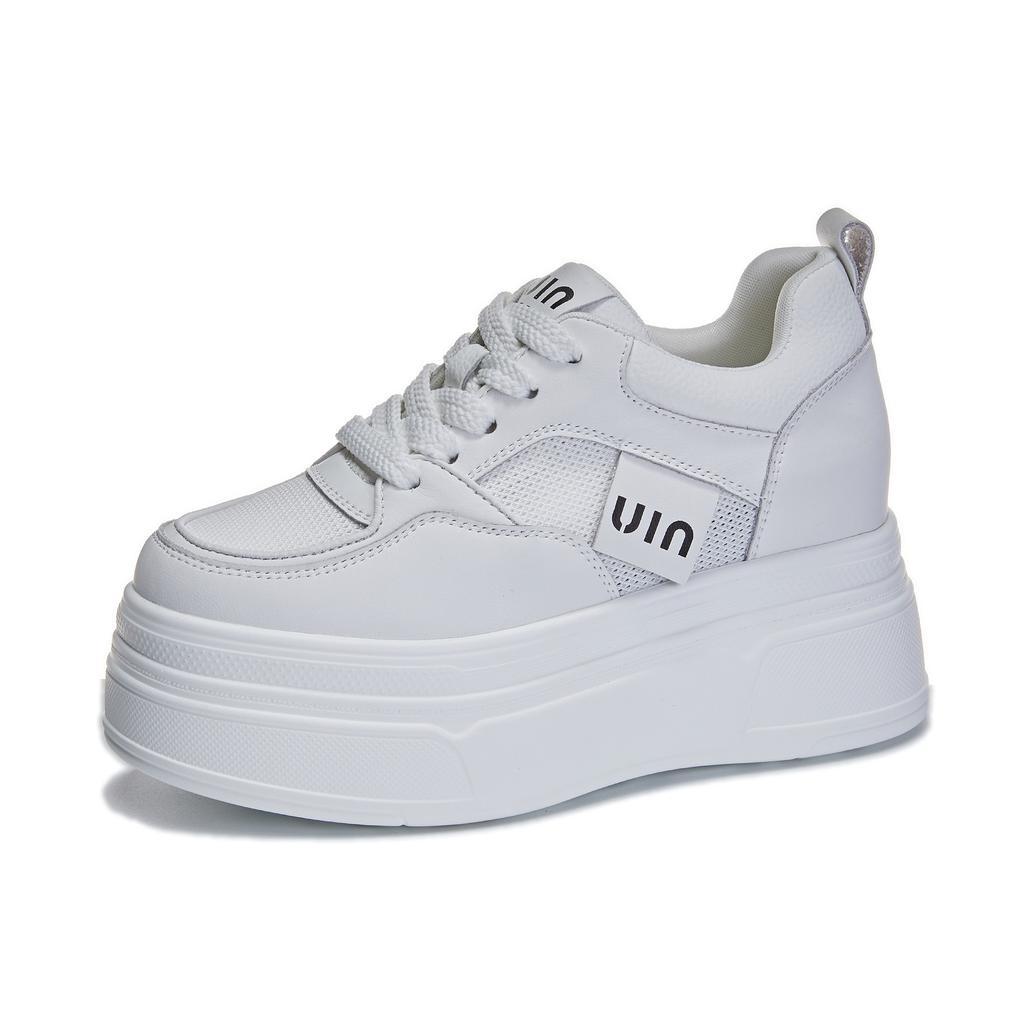 9 см натуральная кожа женские весенние кроссовки на танкетке на платформе осенние массивные удобные туфли на каблуках женские модные дышащие женские