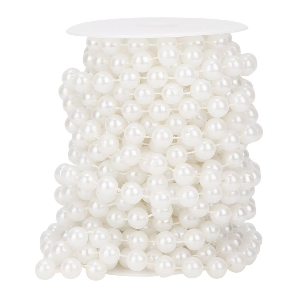 White Imitation Pearl Garland 12 MM Faux Pearl Garland Artificial Pearl Bead Chain Home Decoration