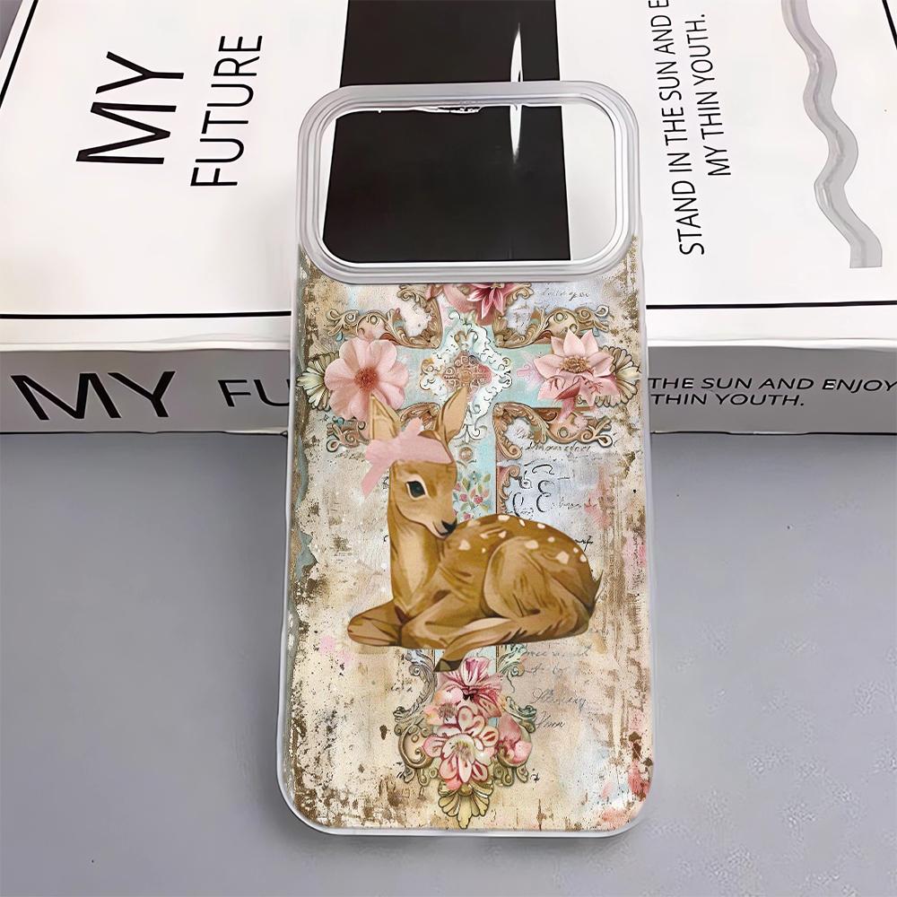 Чехол для телефона с рисунком «Цветок Бант Олень» для IPhone 17 17Air 11 13 12 14 15 16 Pro Max Plus, мягкий силиконовый противоударный чехол