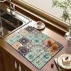 Прямоугольная кухонная водосточная посуда с принтом, подставка для столовых приборов, кухонные принадлежности, коврик для сушки посуды, посуда