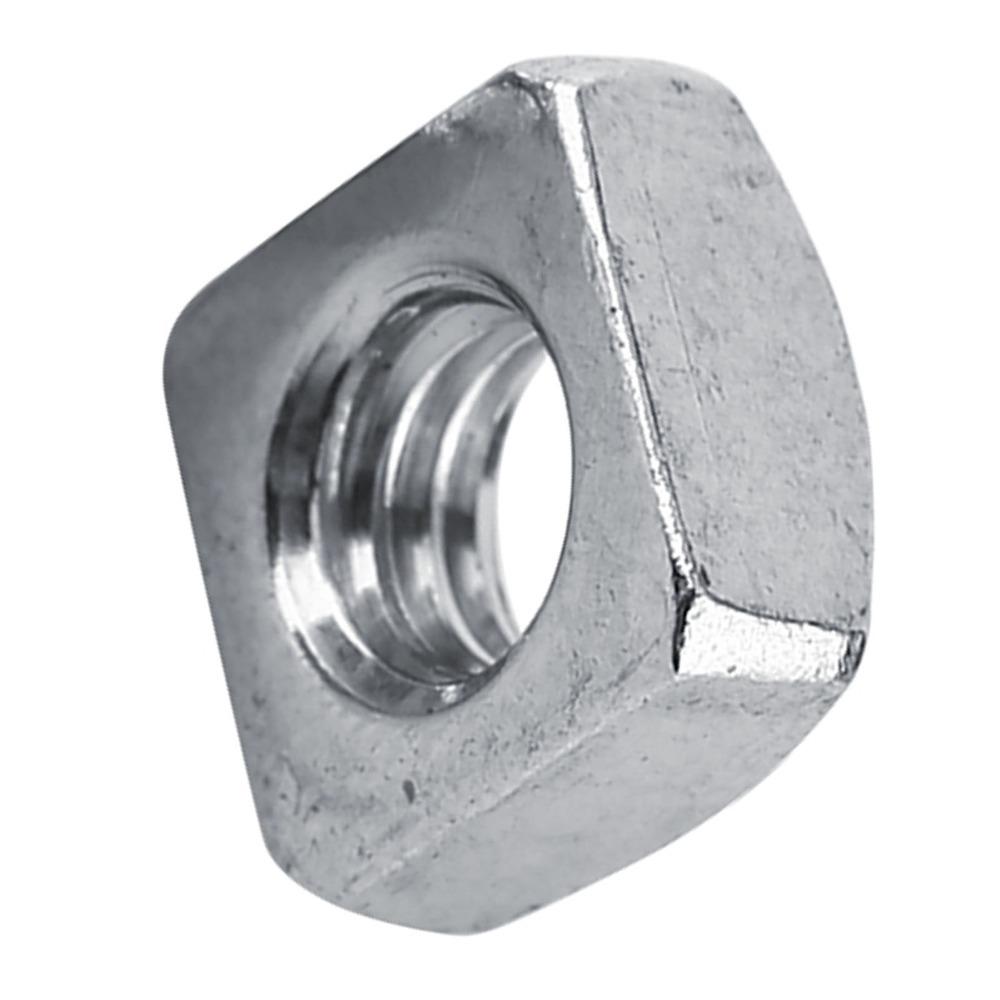 100 Pcs 304 Stainless Steel Square Nuts Metric Coarse Thread Silver Metric Nuts M3 / M4 / M5 / M6 Fastener Nuts
