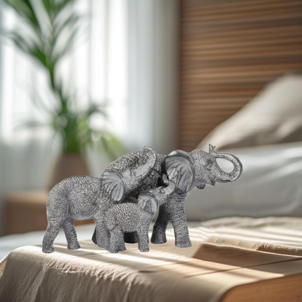 Elephant Statues Ornament Handicraft Adorable Table Multifunctional Resin Sculpture