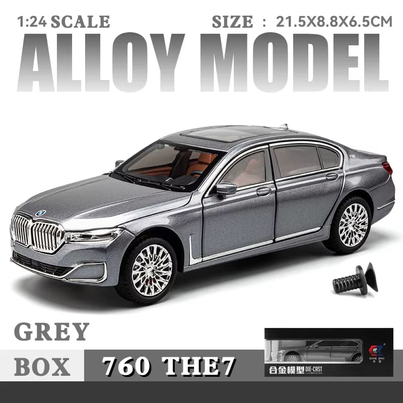 1/24 BMW 760Li Компьютерный настольный орнамент Литой металлический автомобиль Модель Детские игрушки Бутик Украшения Подходит для подростков Подарок