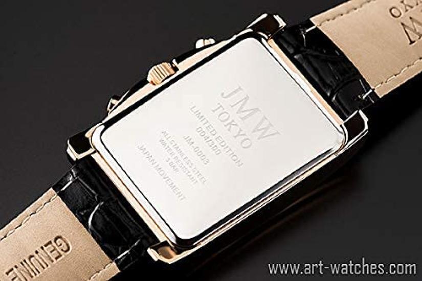 JMW TOKYO Square Watch In Black Rose This Limited Edition Seiko Quartz Watch Features a Genuine Leather Band and a Popular A Perfect Day To 300 Pieces