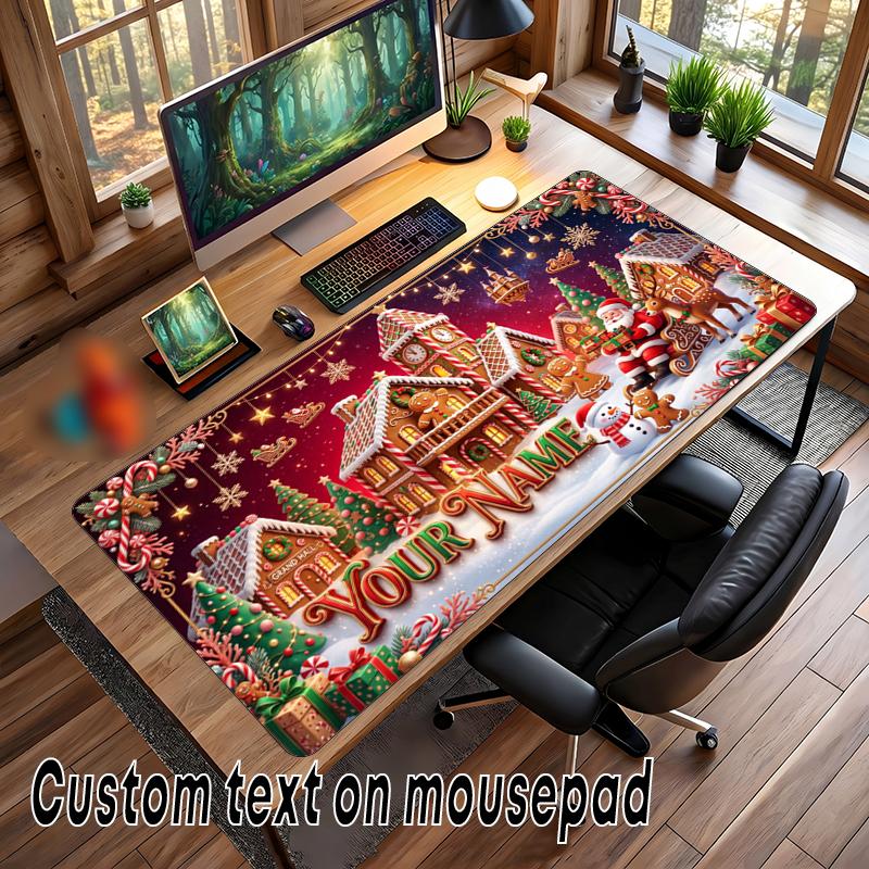 Christmas Custom Name Printed Mouse Pad Non Slip Desk Mat For Office Gaming Home Use Holiday Gift
