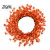Entryway Seasonal Decor Artificial Fall Fabric Wreath for Front Door, Autumn Harvest Floral Kitchen Wall Flower Wreath, Thanksgiving Halloween
