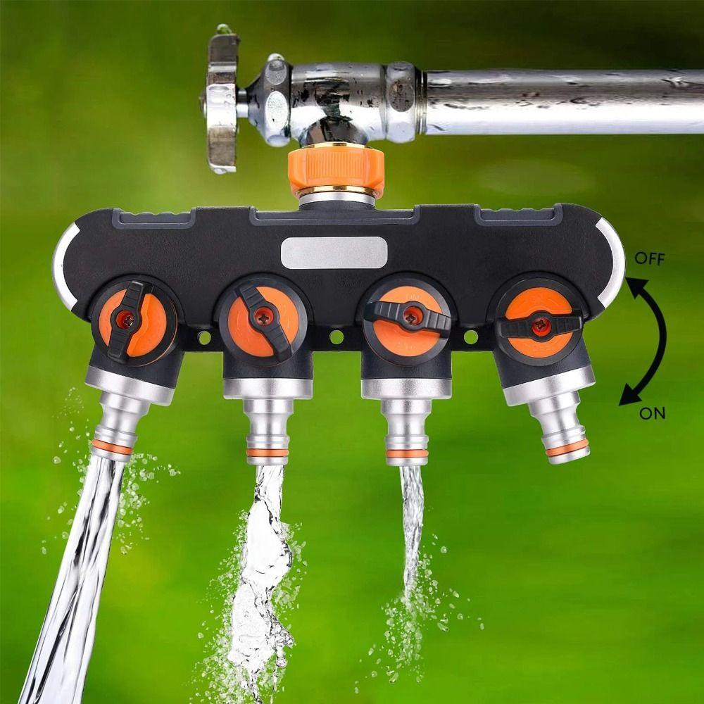 4 Independent Switches Garden Hose Splitter Splitter Design Durable Material Hose Connector Splitter Tap Connector Robust Valve