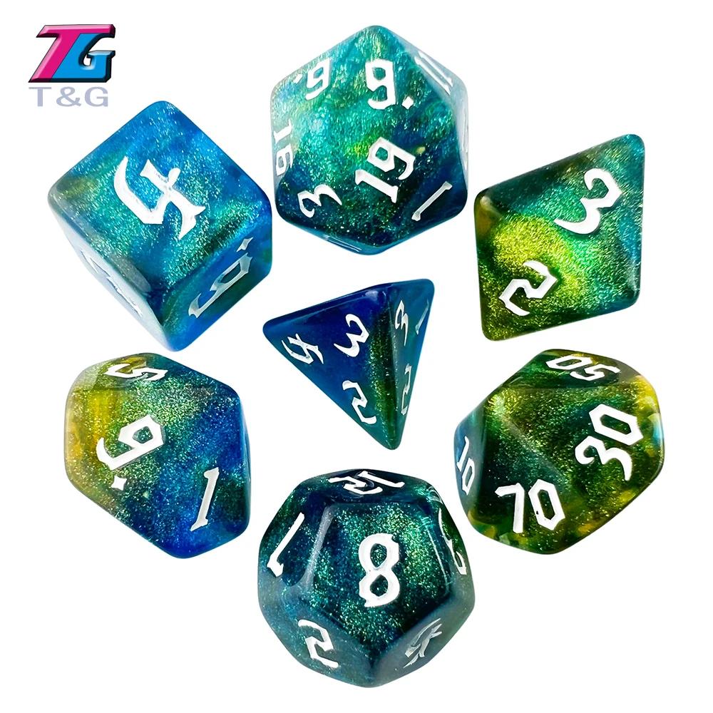 DND Dice RPG Dice Удивительные цвета, смешивание, фэнтези, эффект звездного света, уникальные стили ретро-шрифтов для карточных игр