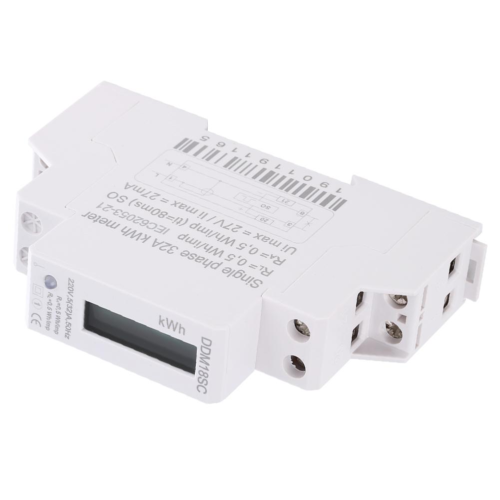 1P ЖК-цифровой дисплей Однофазный DIN-рейка Электроэнергия Потребление энергии Счетчик энергии