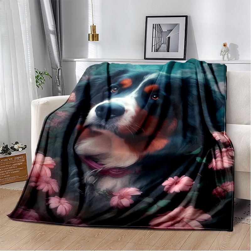 Одеяло с милой собакой, мультяшным хаски, самоее, чихуахуа, коки, померанским шпицем, мягкое одеяло для дома, спальни, чехол для дивана, детское одеяло