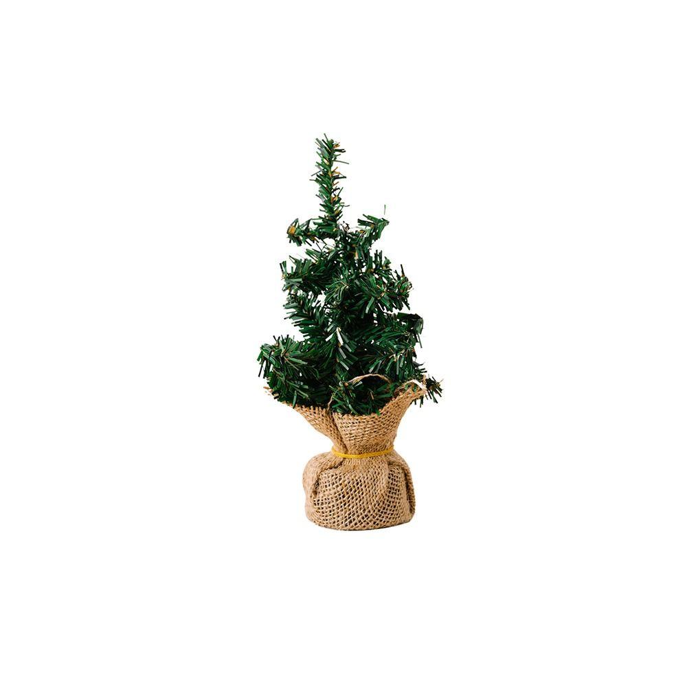 Green Linen Mini Christmas Tree Plastic Christmas Pine Tree Artificial Christmas Tree Party Gifts