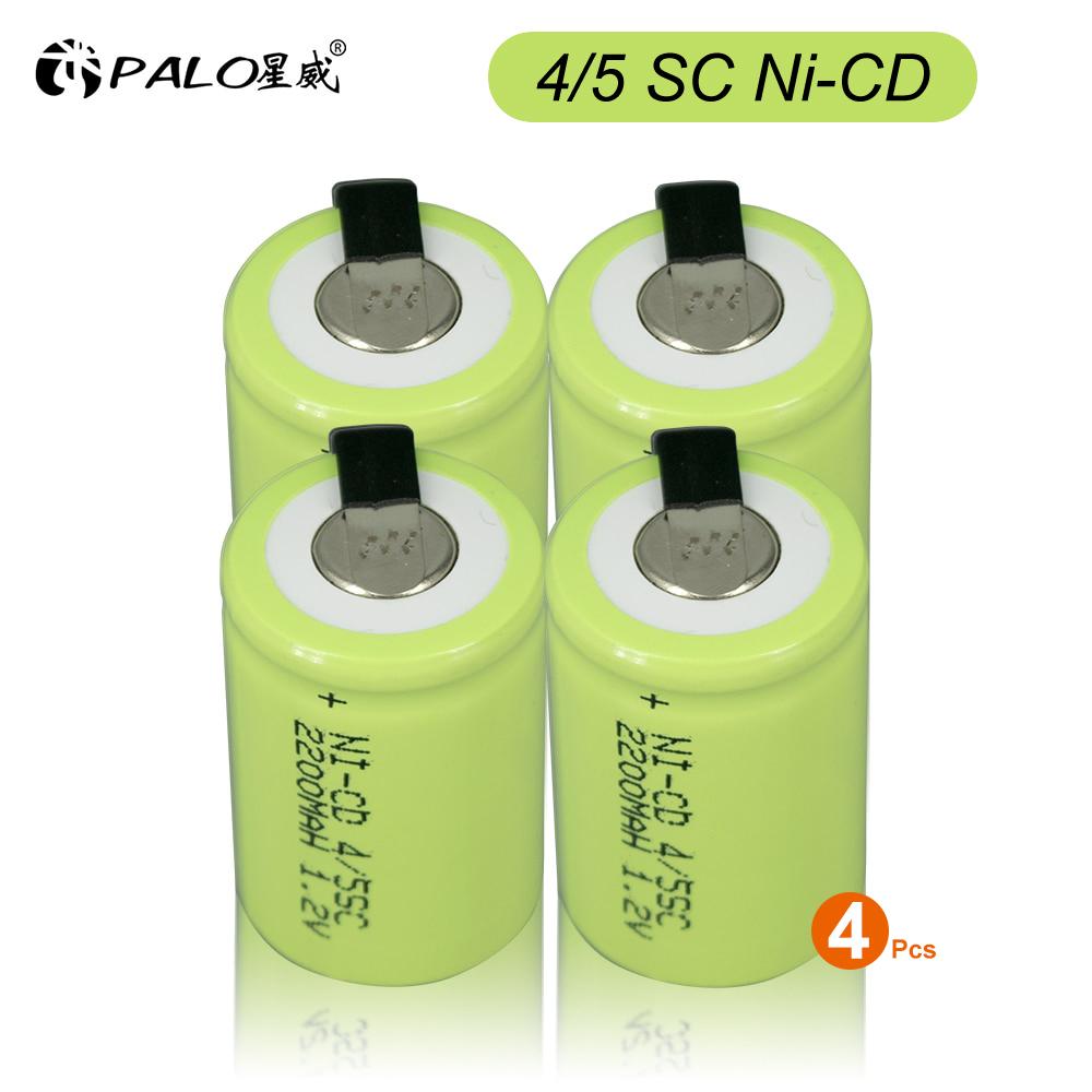 PALO 4/5 SC NI-CD аккумулятор 1,2 В 2200 мАч Sub C перезаряжаемая батарея для DIY отвертки электрическая дрель фонарик SUBC батареи