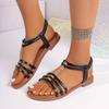 Summer New Large-size Sandals Simple Outer Wear Flat Sandals Women Open-toed Casual Sandals Women