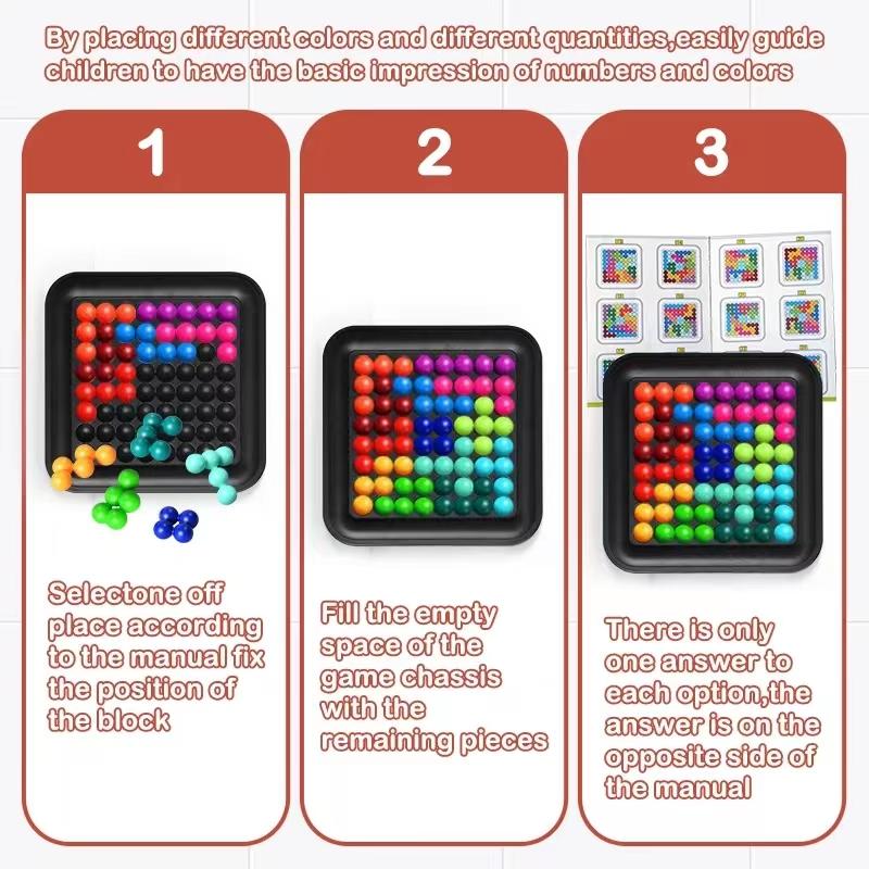 Kid Puzzle Games 40 Challenges IQ 3D Puzzler Board Travel Game Kids & Adults Cognitive Skill-Building Brain Game Montessori Toys