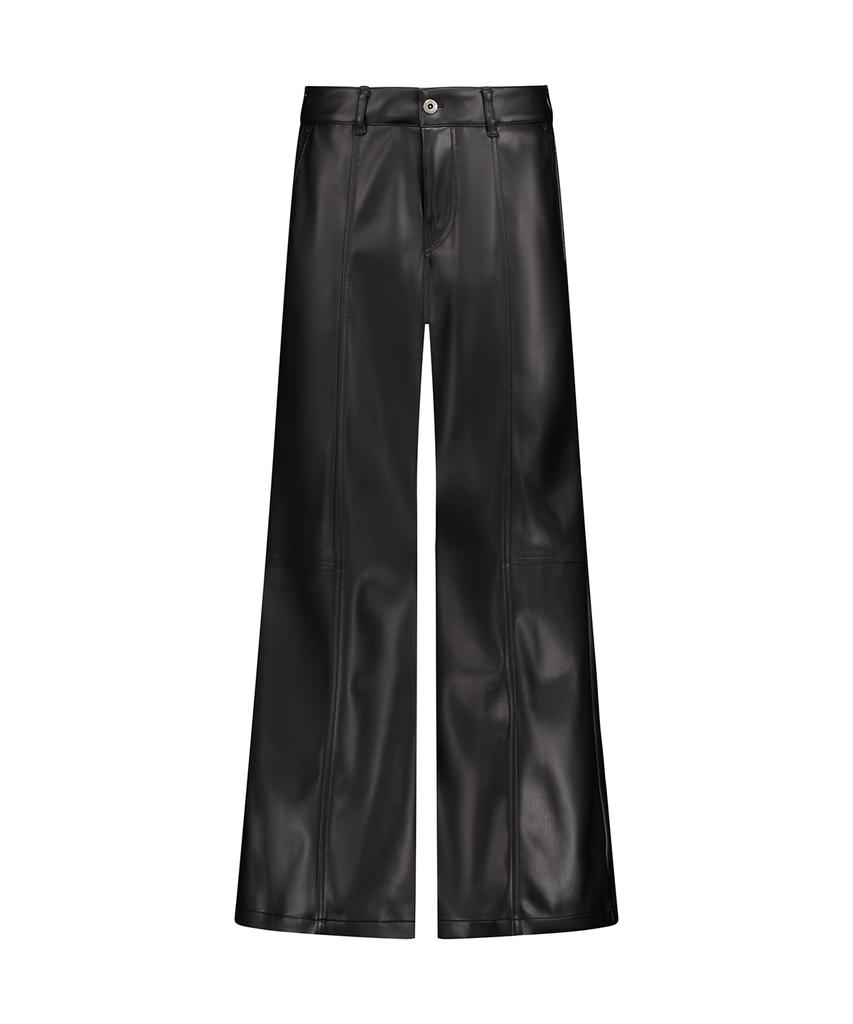 OEUVA Black Leather Wide Pants