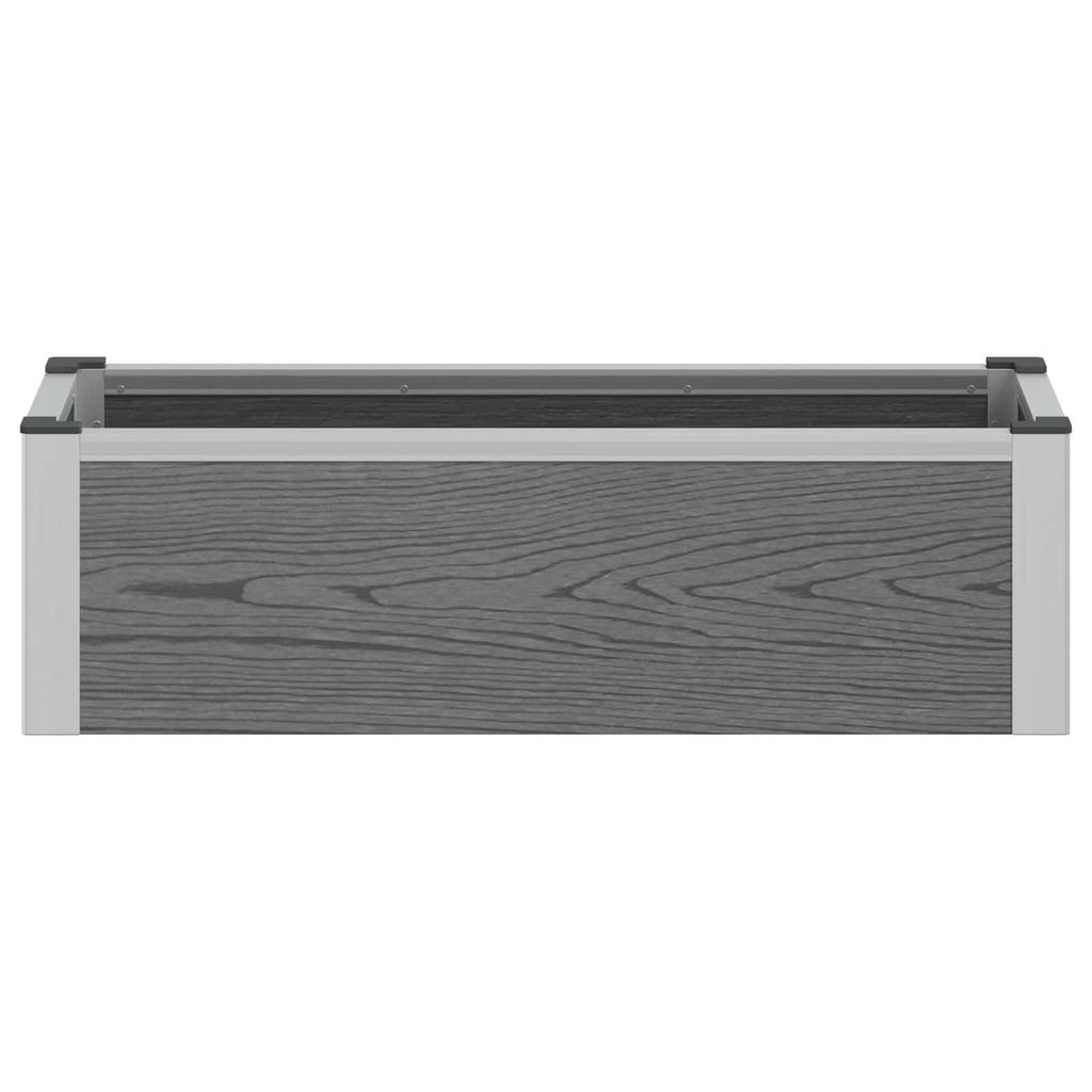 Raised Garden Bed Gray 75 x 30 x 22 cm WPC and Aluminum