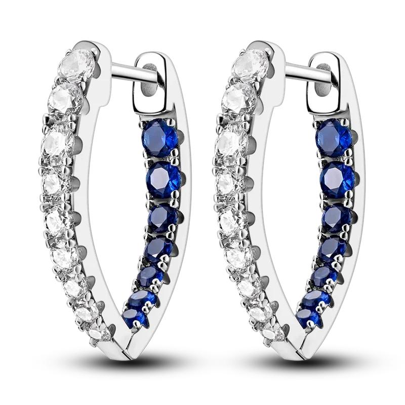 925 Silver Love Feather Moon Star Heart Earrings for Women Girls Charms Hoop Stud Jewelry Gifts