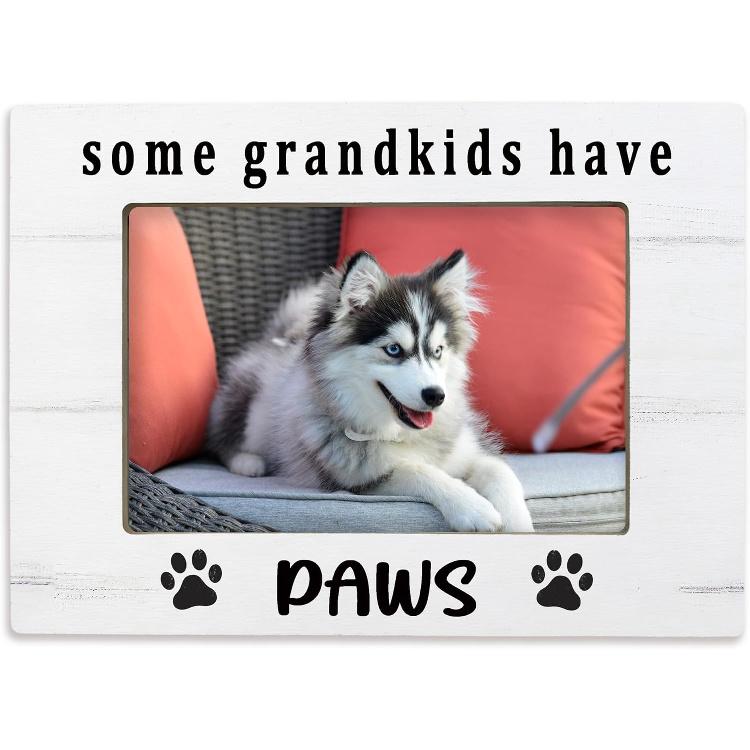 Dog Grandparents Gifts 4x6 Picture Frame, Pet Photo Frame, Dog Grandma Grandpa Lovers Owner Gifts for Women Men, Pet Lover Gift Wooden Picture Frames