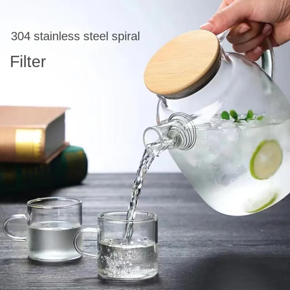 Стеклянная бамбуковая крышка прохладная бутылка для воды летняя большая емкость сок можно охлаждать холод