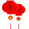 Red Chinese FU Plastic Honeycomb Lanterns for Wedding New Year Christmas Outdoor Decoration
