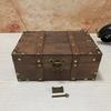 Lockable Wooden Trinket Box with Lock Antique Style Storage Chest for Jewelry Photos Props Display Keepsakes Organiser