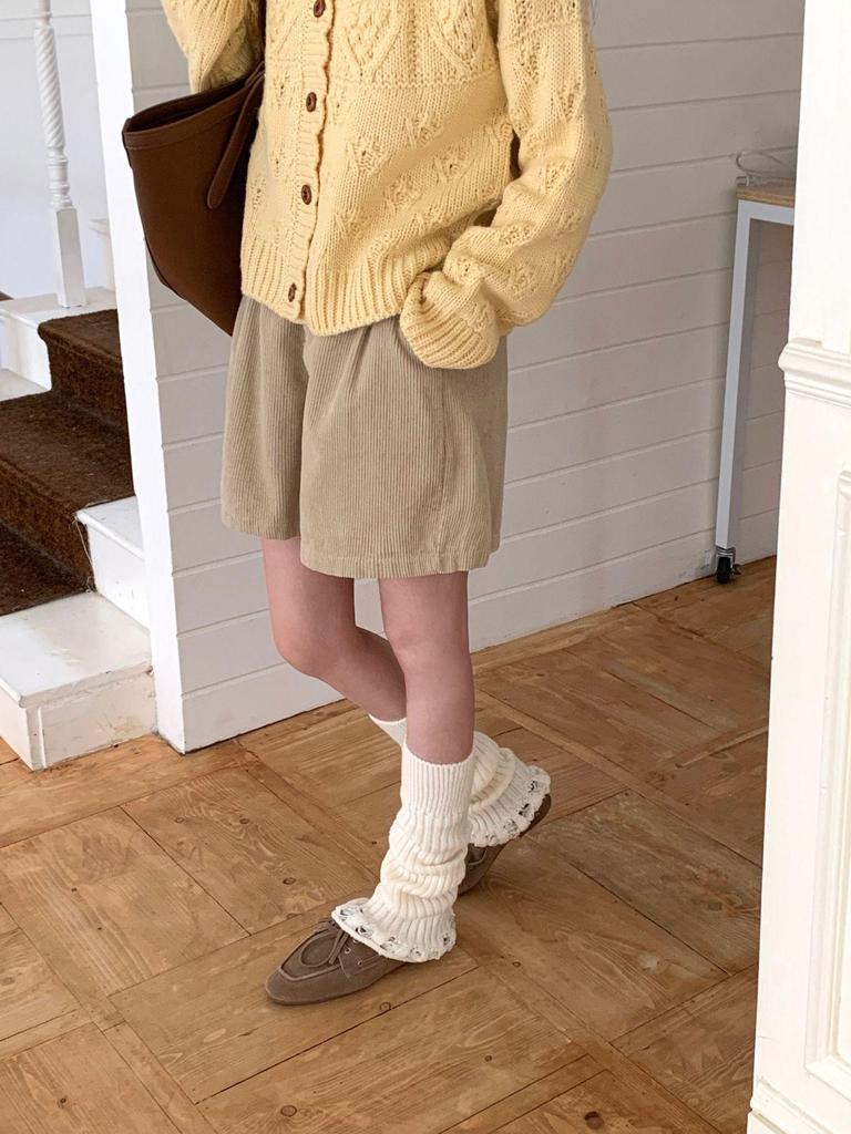 Женские теплые вязаные гетры в японском стиле - Серые ретро до середины голени, Сладкие молочно-белые до колена - Идеально для осени/зимы.