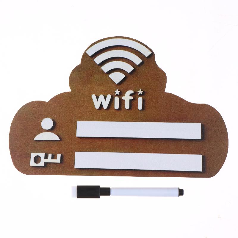 Wifi Password Sign Board Wooden 1pc Erasable Plate With Pen For Reception Counter Retail Shop