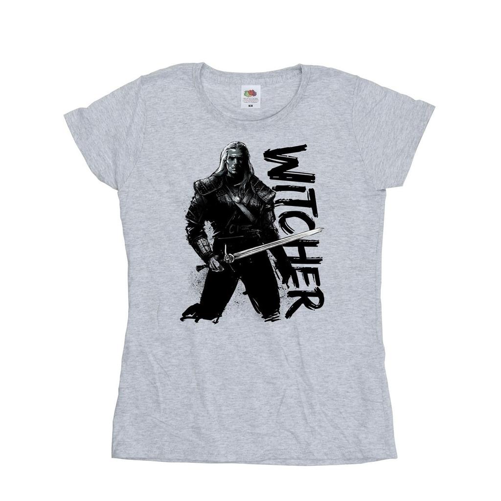 Netflix Womens/Ladies The Witcher Sketch Geralt Cotton T-Shirt