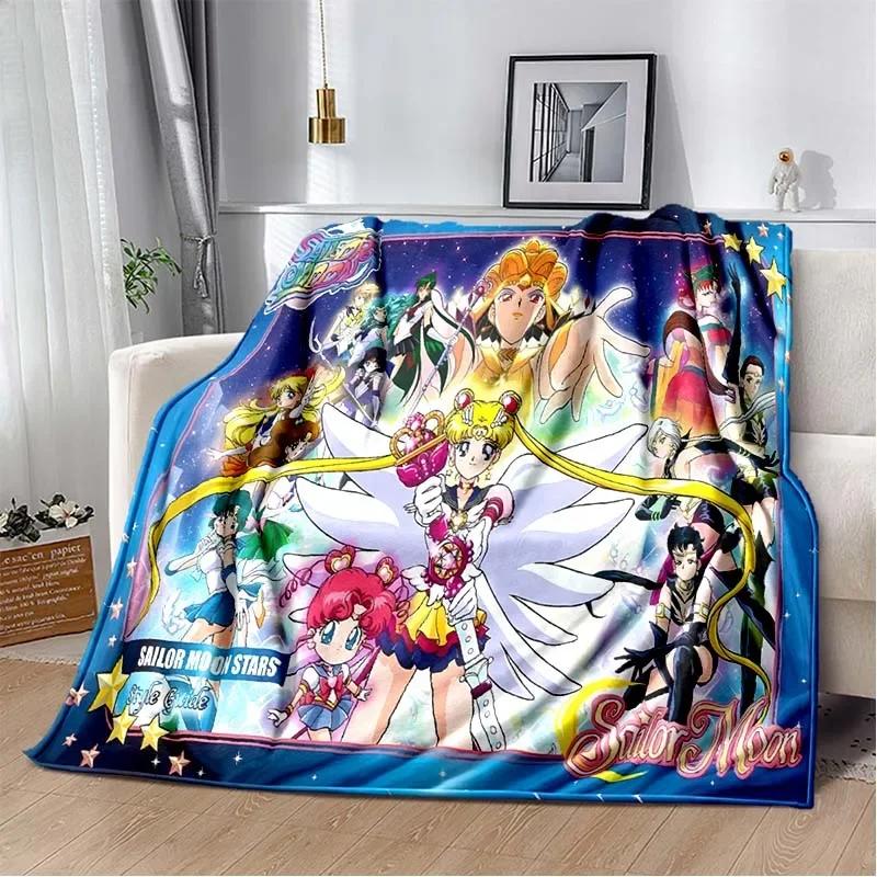 Милое одеяло с принтом в виде 3D-мультяшного персонажа S-Sailor-Moon, модное, мягкое, уютное, для гостиной, спальни, дивана-кровати, дорожное одеяло, подарок на день рождения для ребенка