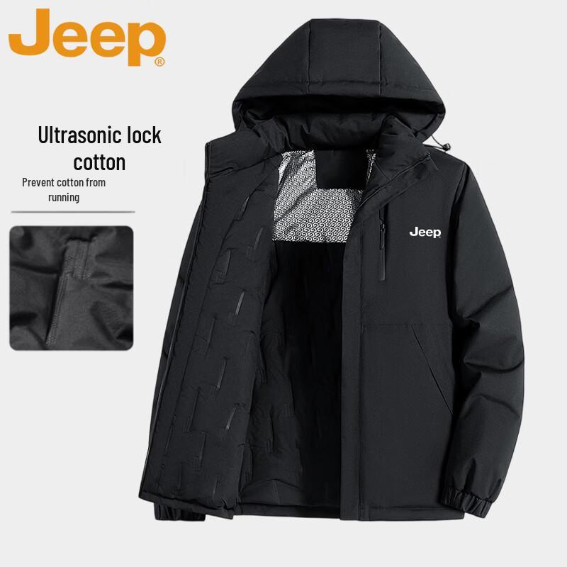 Jeep Мужская зимняя куртка с капюшоном и утеплителем