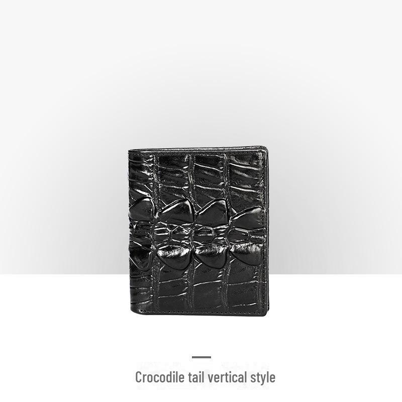 Мужской ретро-кошелек из натуральной кожи с тисненым вручную узором под крокодила, длинный, большой вместимости, с отделениями для нескольких карт.