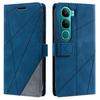 Phone Case For Vivo Y300 5G/V40 Lite (Indonesia) 4G/5G Imprinted Lines PU Leather Splicing Wallet Cover