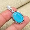 Adorable Blue Chalcedony Gemstone 925 Sterling Silver Jewelry Pendant For Wedding Gift