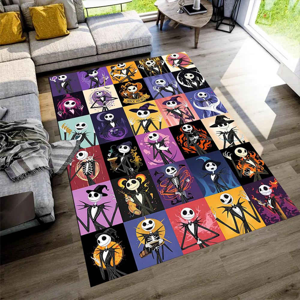 Jack Skellington Floor Rug Office Rug Suitable for Entryway Dining Room Hallway Game Room Anti-slip Rug Decorate Offices