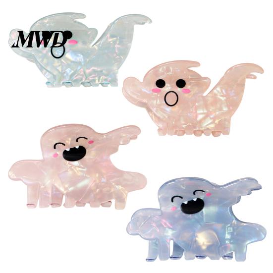 Cute Ghost Hair Clip Halloween Claw, Gripper, Firm Grip with Medium Length Shimmer for Long Hair, Comfortable Stylish Accessories Women Girls