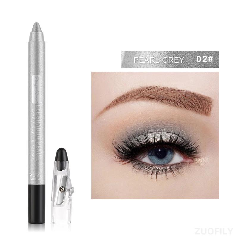 12 Color Highlighter Eyeshadow Pencil Waterproof Glitter Matte Nude Eye Shadow Makeup Pigment Cosmetics Blue White Eyeliner Pen