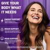 Rich in a blend of vitamins B12, B2, and B6; supports brain health; helps improve mood; suitable for adults.