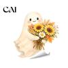 Cute Floral Pattern Wall Decor Ghost Halloween Switch Plate Stickers, Removable Self-Adhesive Outlet Cover Decorative Socket Covers