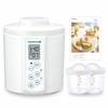 [2024, Made In Japan] TANICA Yogurt Maker, Set of 2 HARIO Glass Containers, Temperature Control (25-70°C), Timer, Memory, and Buzzer, 1100ml,